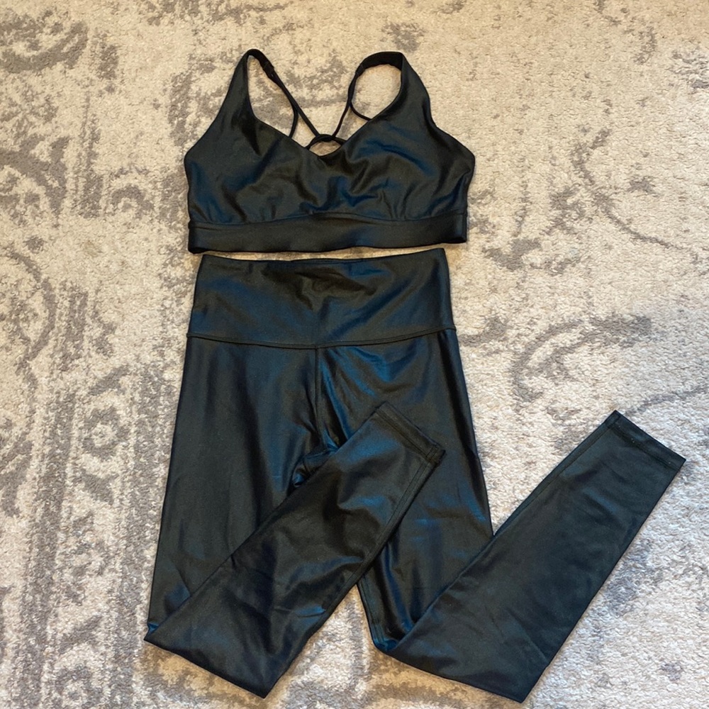 Athleta SET Elation High Rise leggings (XS) + M bra